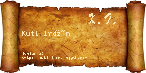 Kuti Irén névjegykártya